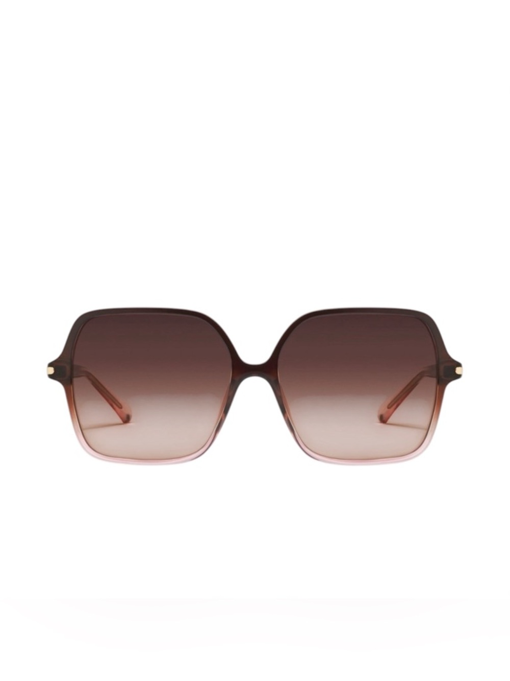 Quay Press Tour Oversized Gradient Brown Square Sunglasses 60 mm